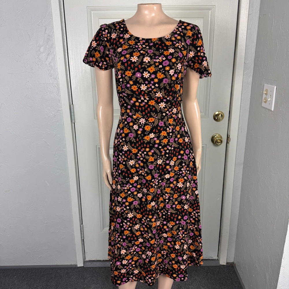 Modcloth Princess Highway Women's Dress 6 Floral Short sleeve Rayon Tie F29